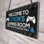 Funny Gaming Room Sign Personalised Boys Bedroom Man Cave