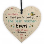 Personalised Teacher Gift Lockdown Thank You Plaque Wood Heart