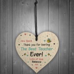 Personalised Teacher Gift Lockdown Thank You Plaque Wood Heart