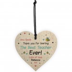 Personalised Teacher Gift Lockdown Thank You Plaque Wood Heart