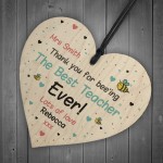 Personalised Teacher Gift Lockdown Thank You Plaque Wood Heart