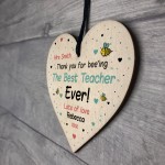 Personalised Teacher Gift Lockdown Thank You Plaque Wood Heart