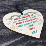 Thank You Lockdown Gift For Teacher Personalised Wooden Heart