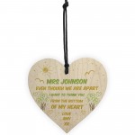 Special Gift For Teacher Teaching Assistant Thank You Wood Heart