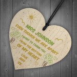 Special Gift For Teacher Teaching Assistant Thank You Wood Heart