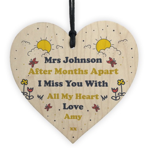 Teacher Assistant Gift In Lockdown Thank You Heart Personalised