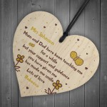 Thank You Gift Plaque For Teacher Assistant Personalised Heart