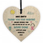 Special Thank You Gift For Teacher Assistant Heart Personalised