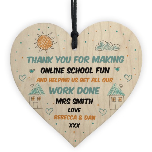 Teacher Teaching Assistant Thank You Gift Heart Personalised