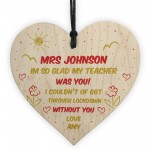 Teacher Gift Thank You Nursery Preschool Wood Heart Personalised