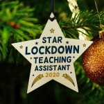 Lockdown Thank You Teaching Assistant Gift Wooden Star Nursery