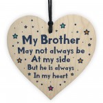 Special Gift For Brother Wood Heart Birthday Christmas Gift