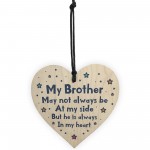 Special Gift For Brother Wood Heart Birthday Christmas Gift