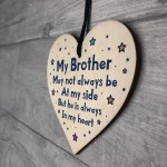 Special Gift For Brother Wood Heart Birthday Christmas Gift