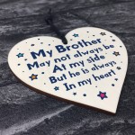 Special Gift For Brother Wood Heart Birthday Christmas Gift