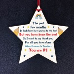 Cute Poem For Teacher Wooden Star Thank You Gift For Assistant