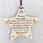 Cute Poem For Teacher Wooden Star Thank You Gift For Assistant