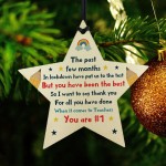 Cute Poem For Teacher Wooden Star Thank You Gift For Assistant