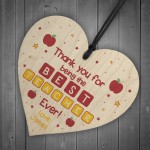 Thank You Gift For BEST TEACHER Wooden Heart School Nursery