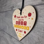 Thank You Gift For BEST TEACHER Wooden Heart School Nursery