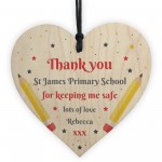 Thank You Wood Heart Gift For School Nursery Preschool Teacher