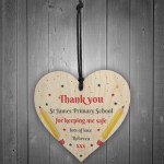 Thank You Wood Heart Gift For School Nursery Preschool Teacher