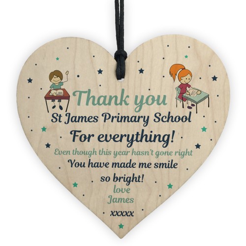 School Thank You Gifts Wood Heart Gift For Teacher Assistant