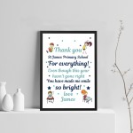 Personalised Framed Print For Teacher Thank You Gift For Nursery