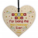 Personalised Thank You Childminder Gifts Wood Heart Sign Gift