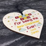 Personalised Thank You Childminder Gifts Wood Heart Sign Gift