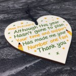 Personalised Wooden Heart Sign Thank You Gift For Teacher