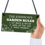 Garden Rules Personalised Garden Shed Summerhouse Plaque