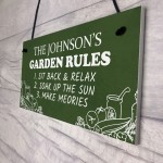 Garden Rules Personalised Garden Shed Summerhouse Plaque