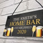 Home Bar Sign Personalised Bar Pub Man Cave Plaque Alcohol Gift