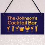 Neon Effect Cocktail Bar Personalised Home Bar Man Cave Pub