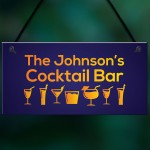 Neon Effect Cocktail Bar Personalised Home Bar Man Cave Pub