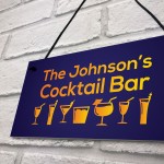 Neon Effect Cocktail Bar Personalised Home Bar Man Cave Pub