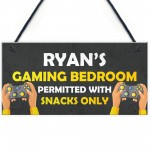 Gaming Bedroom Sign Personalised Gamer Gift Bedroom Sign For Boy