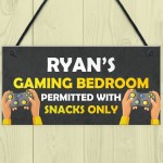 Gaming Bedroom Sign Personalised Gamer Gift Bedroom Sign For Boy