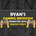 Gaming Bedroom Sign Personalised Gamer Gift Bedroom Sign For Boy