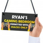 Gaming Bedroom Sign Personalised Gamer Gift Bedroom Sign For Boy