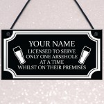 Funny RUDE Home Bar Sign Personalised Bar Man Cave Pub Alcohol