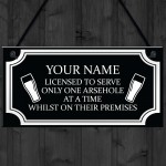 Funny RUDE Home Bar Sign Personalised Bar Man Cave Pub Alcohol