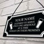 Funny RUDE Home Bar Sign Personalised Bar Man Cave Pub Alcohol