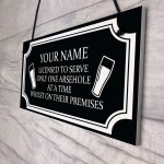 Funny RUDE Home Bar Sign Personalised Bar Man Cave Pub Alcohol