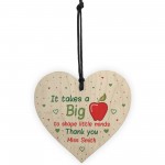 Thank You Gift For Teacher Assistant Childminder Wooden Heart