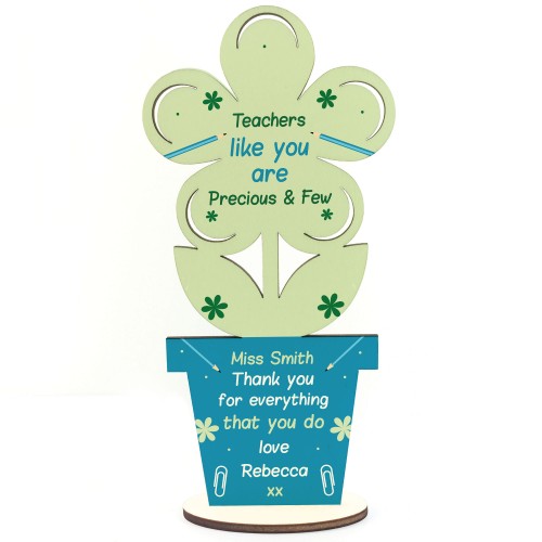 PERSONALISED Thank You Teacher Poem Flower Leaving Nursery