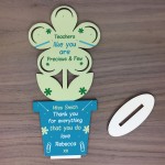 PERSONALISED Thank You Teacher Poem Flower Leaving Nursery