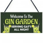 Funny GIN GARDEN Sign Home Gift Garden Sign Man Cave Plaque