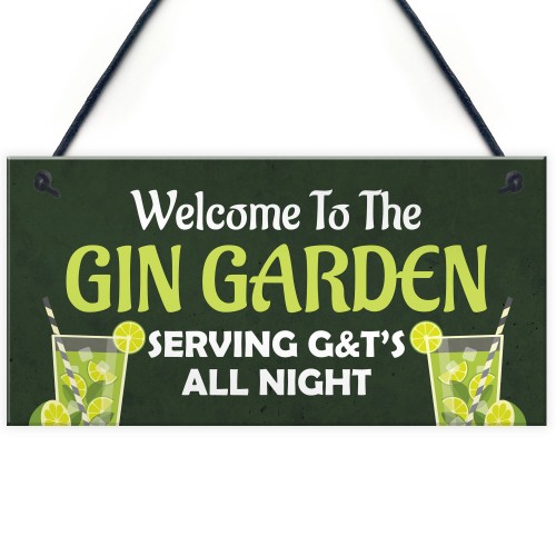 Funny GIN GARDEN Sign Home Gift Garden Sign Man Cave Plaque